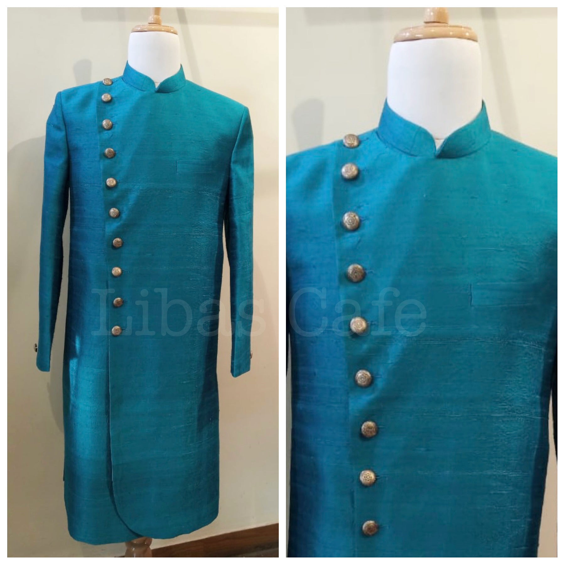 Teal Blue Sherwani